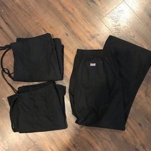 Women’s black Cherokee flare scrub pants 3 pair